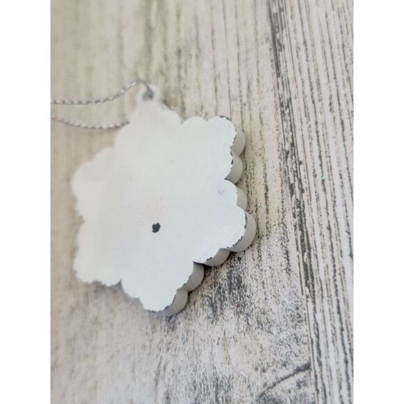 Mini pink snowflake wooden ornament Xmas decor - Picture 5 of 5